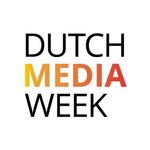 Dutch Media Week logo: de naam in hoofdletters. Het woord "media" is geaccentueerd door een oranje kleur en vetgedrukt.