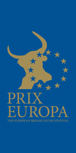 Logo of Prix Europa: stars aligned in a circle and a bull overlapping.